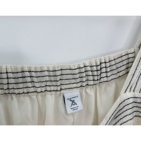 Old Navy Women’s Ivory Tiered Embroidered Midi Swing Dress M Boho, Flaw - Picture 3 of 14